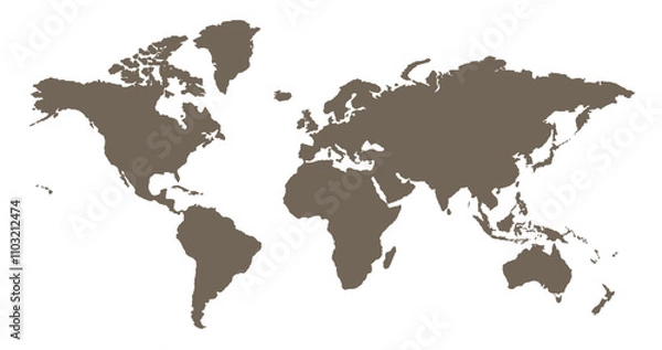Fototapeta World map. Simplified World Map Illustration.
simple world map vector.