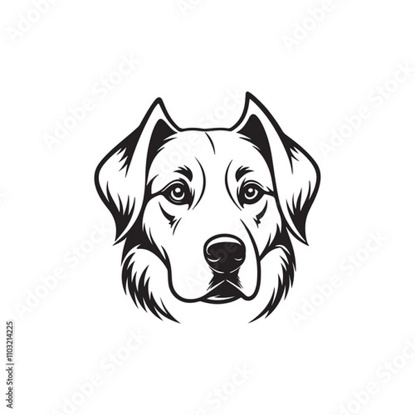 Fototapeta Dog silhouette vector Style with white background AI Generated 