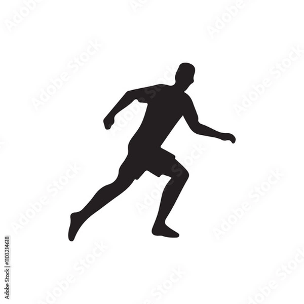 Fototapeta Man With football silhouette vector Style with white background AI Generated 
