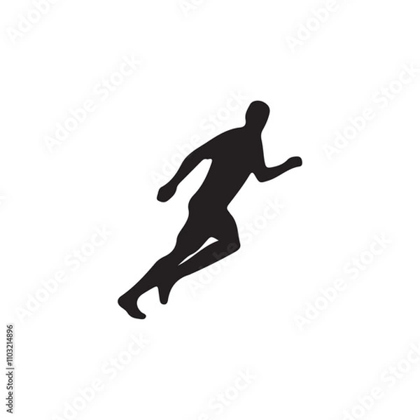 Fototapeta Man With football silhouette vector Style with white background AI Generated 