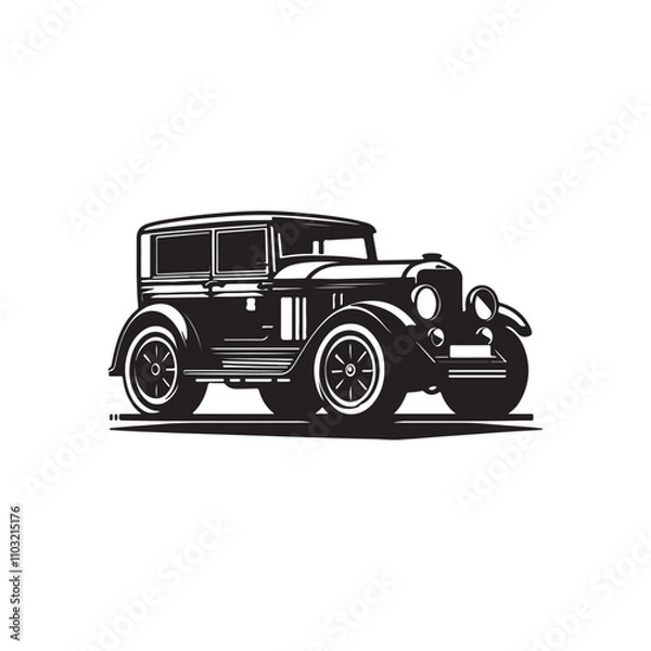 Fototapeta Car silhouette vector Style with white background AI Generated 