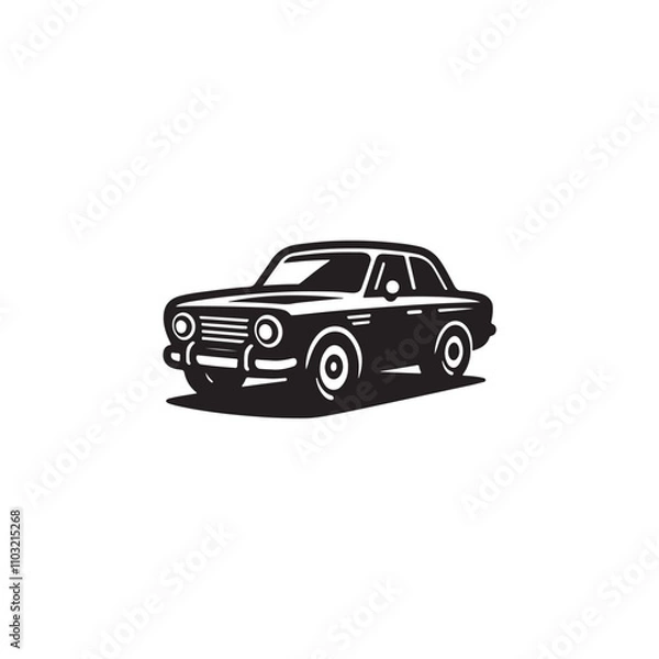 Fototapeta Car silhouette vector Style with white background AI Generated 