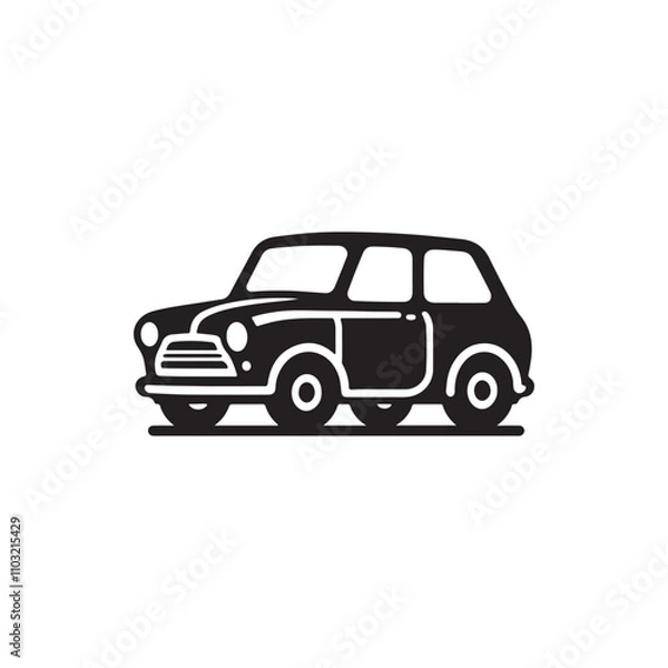 Fototapeta Car silhouette vector Style with white background AI Generated 