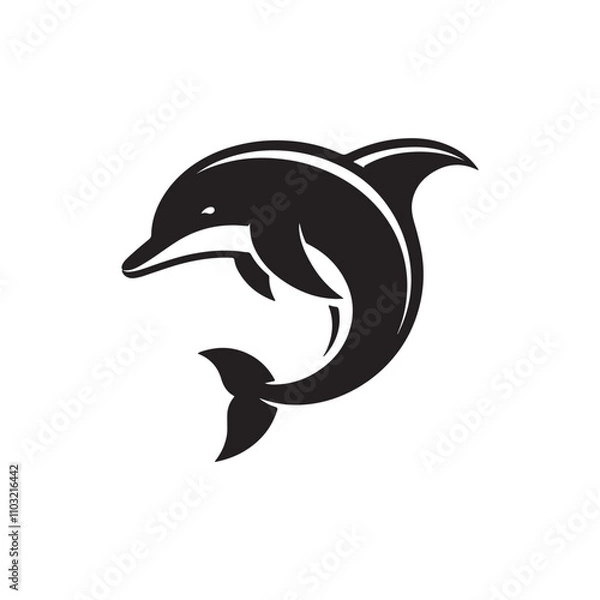 Fototapeta Tuna Fish silhouette vector Style with white background