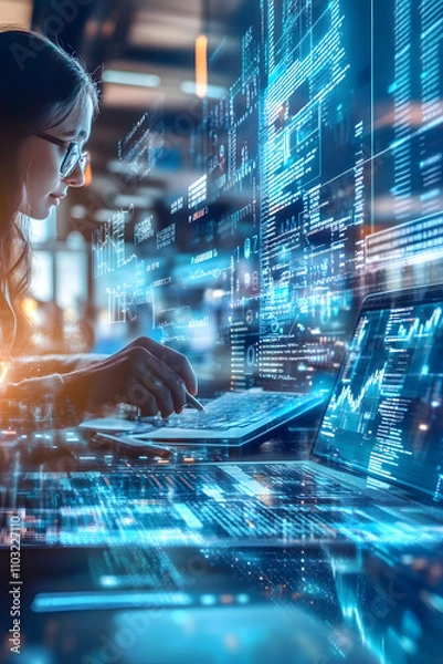 Fototapeta Business consulting collaboration business people working in office analytics banner background.