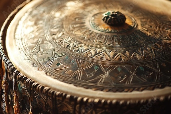 Obraz Close-up of ornate drum with intricate patterns