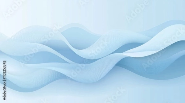 Fototapeta Elegant Light Blue Abstract Wave Design