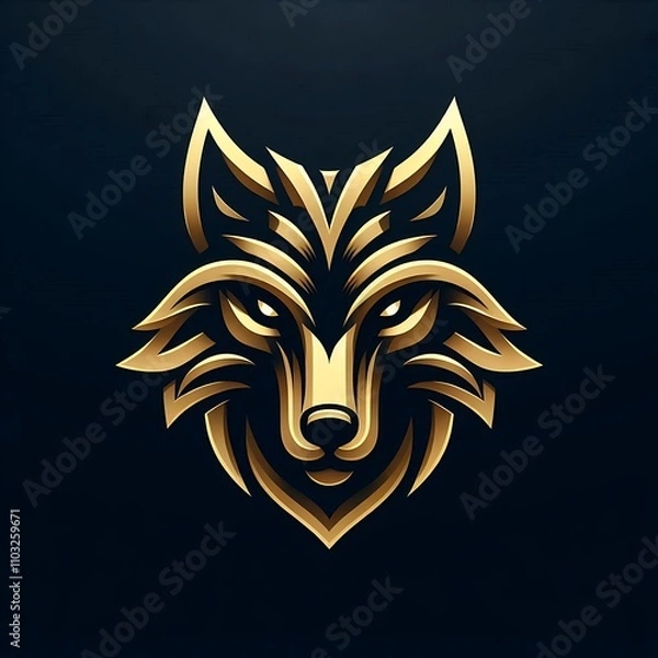 Fototapeta wolf head logo