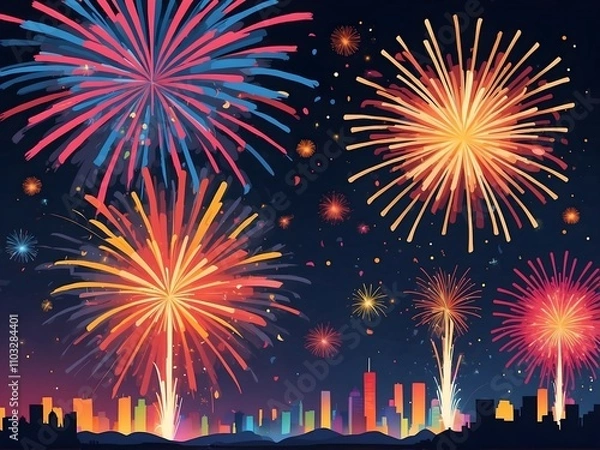 Fototapeta fireworks background