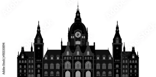 Obraz Hannover neues Rathaus // Vektor