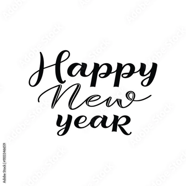 Fototapeta Happy New Year Abstract typography design for T Shirt, Holiday greeting card. new year vector illustration 