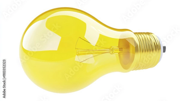 Fototapeta  Yellow lamp. Bright lightbulb. design isolated on white background . 