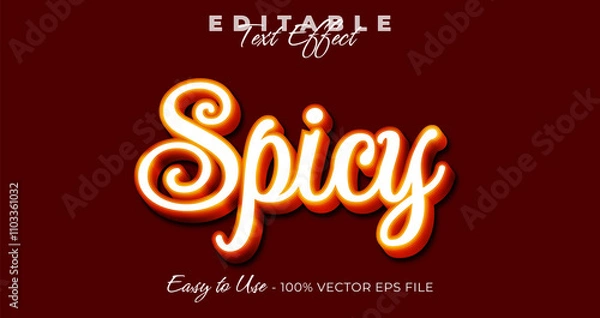 Obraz Spicy text effect, glossy gradient graphic style, editable text