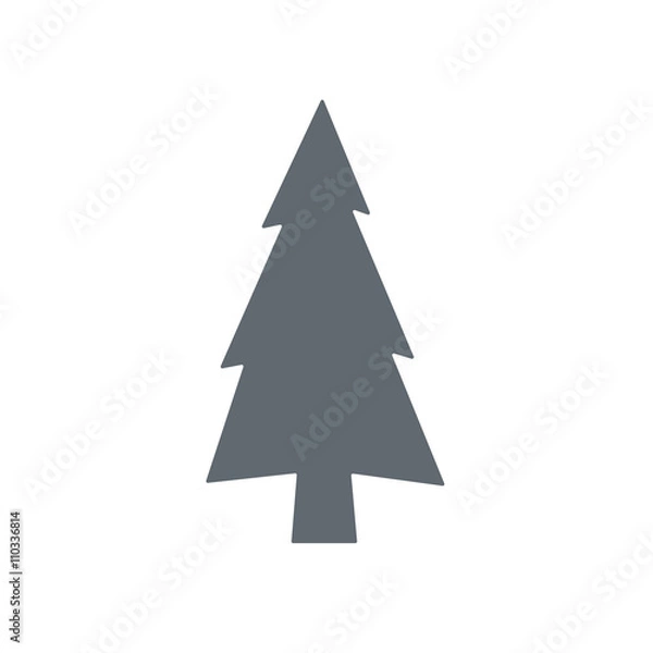 Obraz Evergreen conifer  pine tree flat stylized icon