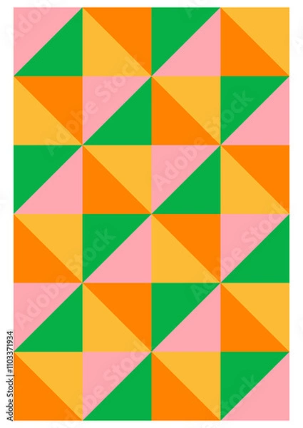 Obraz motif pattern carreaux retro