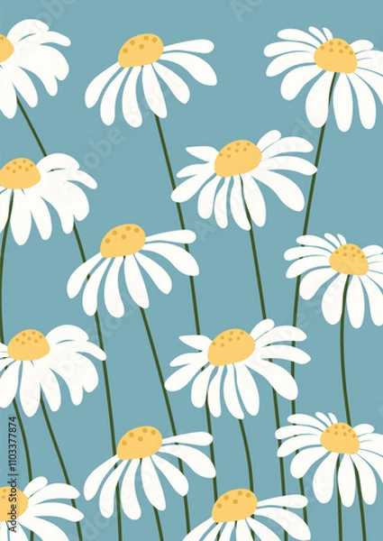 Obraz Daisy flower background.Eps 10 vector.