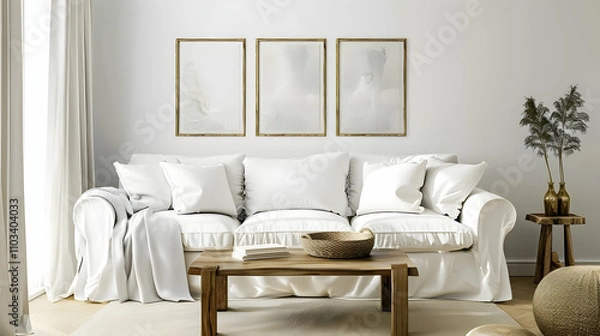 Fototapeta Modern style interior design 3d illustration