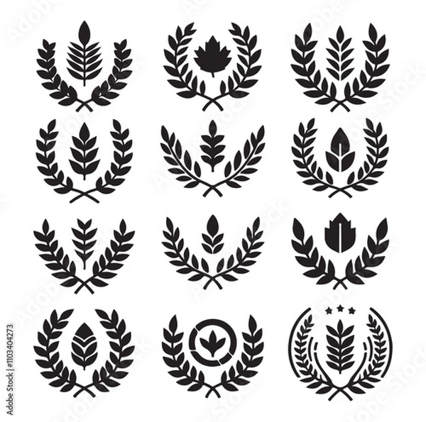 Obraz laurel sign silhouette illustration vector