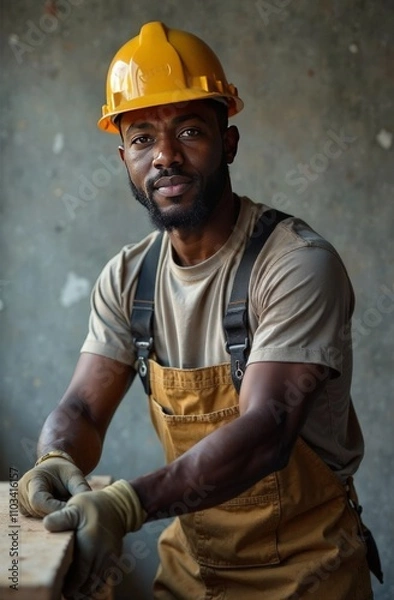 Obraz Man Builder in a working bon.