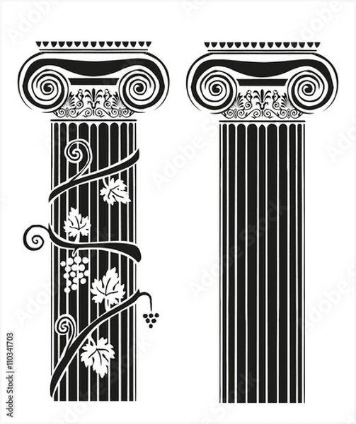 Fototapeta Two columns with grapes
