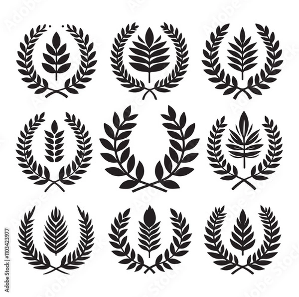 Obraz laurel sign silhouette illustration vector