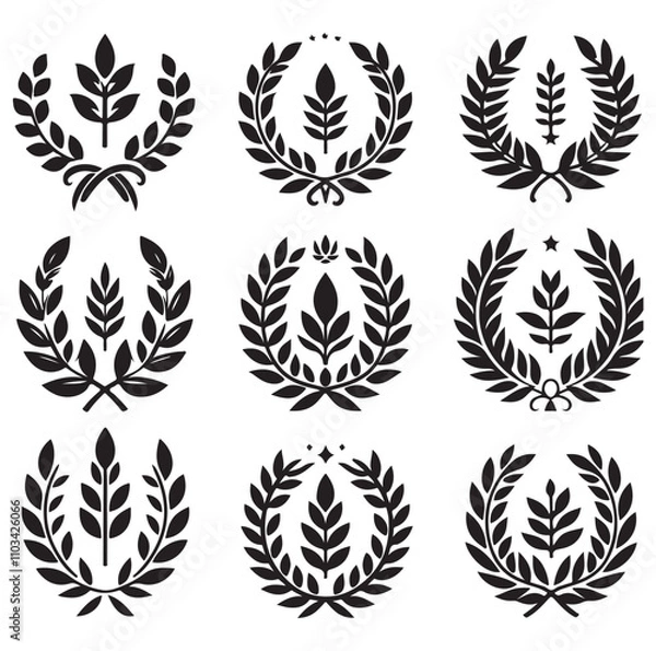 Obraz laurel sign silhouette illustration vector