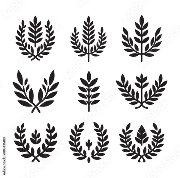 Obraz laurel sign silhouette illustration vector