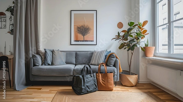 Fototapeta Modern style interior design 3d illustration