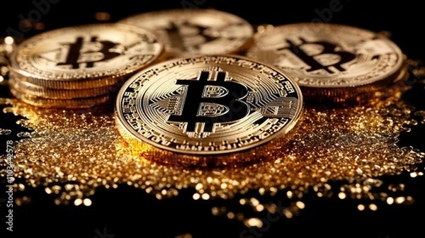 Fototapeta Биткойн-плакат, логотип Биткойна