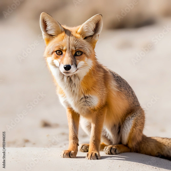 Fototapeta kit fox on white background