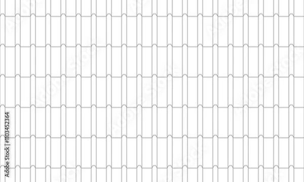 Fototapeta Grey outline rectangle looks like a roof tile seamless pattern.  Roof Tile Texture. Vector Repeating Texture.