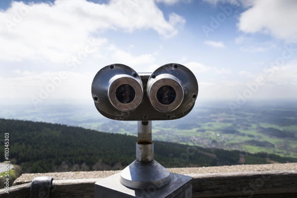 Fototapeta Public telescope view from Jested mountain near Liberec Czech republic