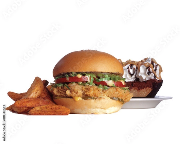 Obraz crispy chicken burger combo
