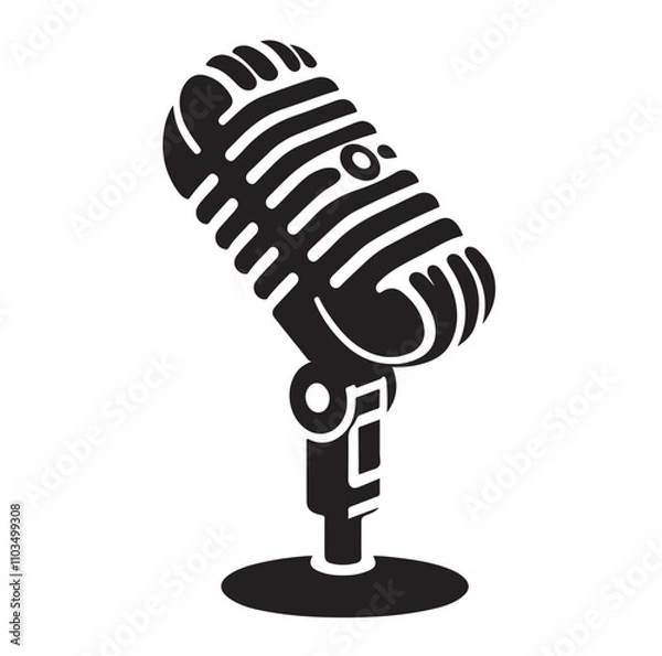 Obraz microphone silhouette vector illustration