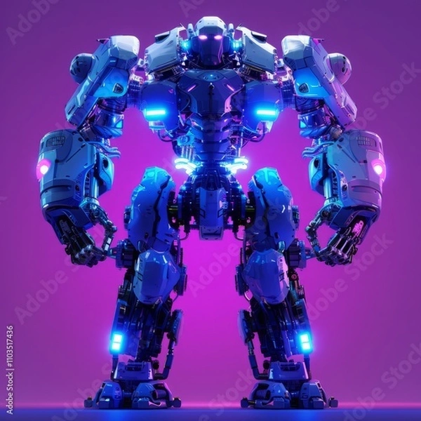 Fototapeta glowing robot transformer.