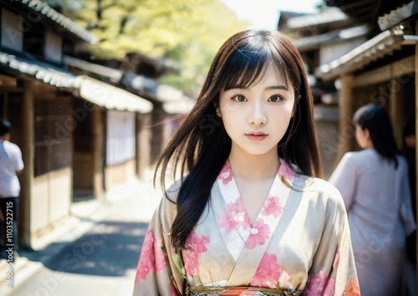 Fototapeta アルゴリズムの彩 -Algorithm Irodori- 「AIが描く美の世界：未来の日本人美女たち」