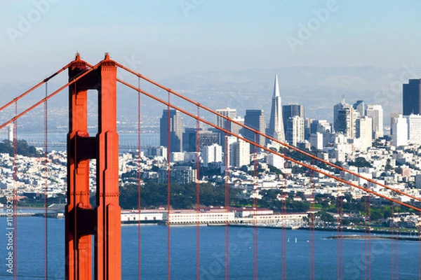 Fototapeta San Francisco with the Golden Gate bridge