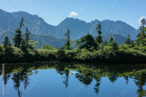 Fototapeta 双六小屋周辺の北アルプスの景色