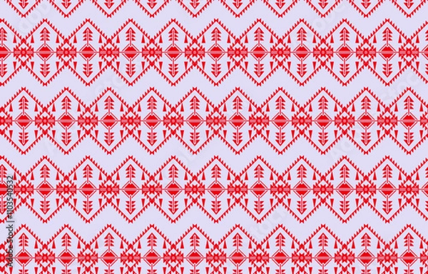 Fototapeta Beautiful colorful ethnic geometric American seamless patterns