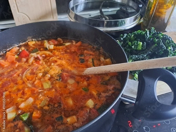 Obraz Minestrone simmering