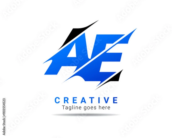 Fototapeta Letter AE logo design. Creative Modern A E Letters icon vector