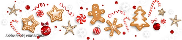 Fototapeta Christmas decorations with gingerbread