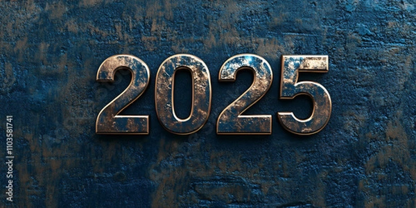 Obraz happy new year 2025 on background are decorated with a festive decor. Greeting card, happy New Year.
