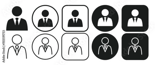 Obraz Icons representing businessmen, users, CEOs, profiles, owners, etc.