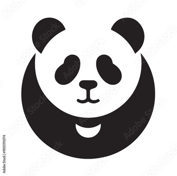 Obraz panda silhouette vector illustration 