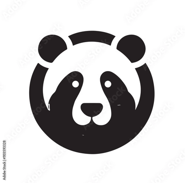Obraz panda silhouette vector illustration 