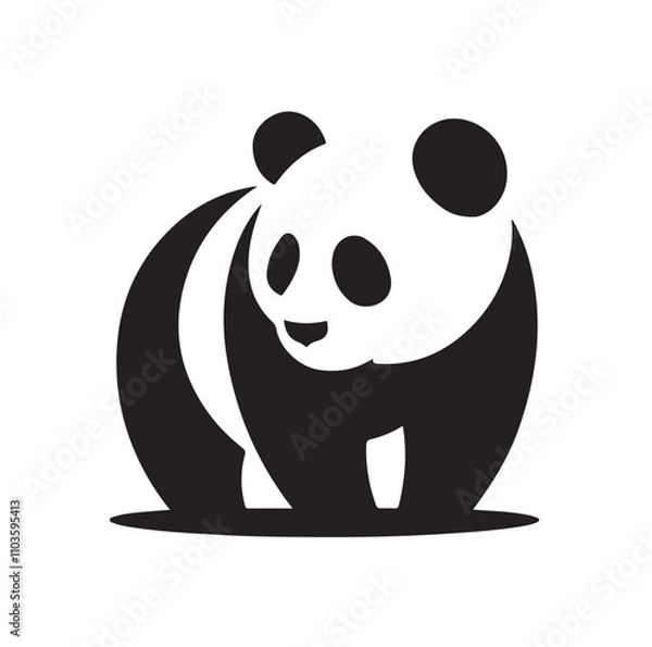 Obraz panda silhouette vector illustration 