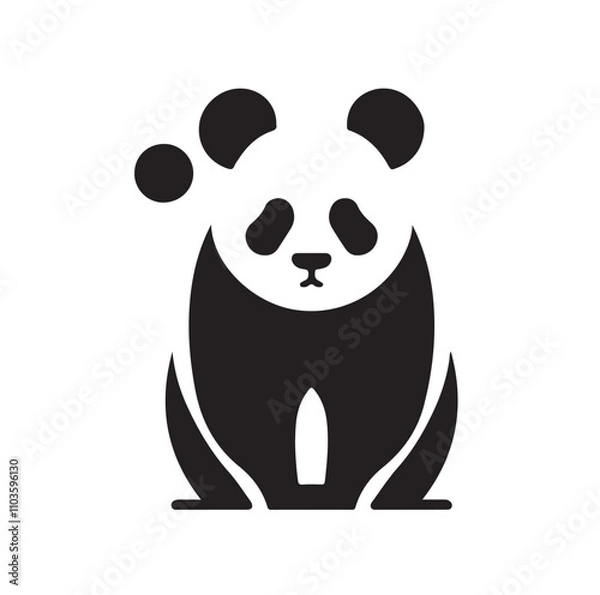 Obraz panda silhouette vector illustration 