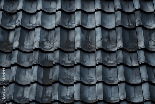 Fototapeta Photo of Traditional old temple roof pattern. Background texture for backdrops or mapping