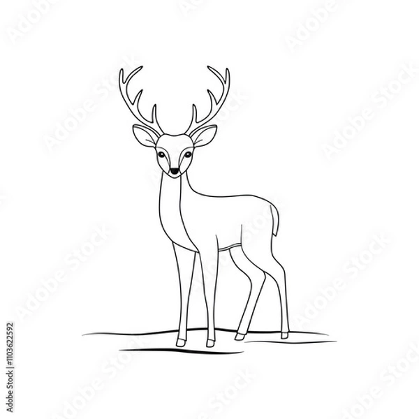 Obraz Сhristmas Deer Coloring Pages